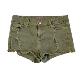 [T-Box] Green Distressed Hi Rise Shorts - Size 28